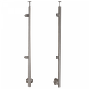 Right balustrade post made of stainless steel Fi42.4 / H1230 mm, 2 handles, ground