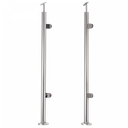 Central balustrade post, central stainless steel D42.4 / H1060 mm, 2 handles, polished