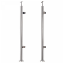 INOX Stikla Margu statnis, labajā pusē 2 stikla turētāji,  D42.4 H1060mm, AISI 304 (Pulēts)