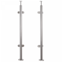 INOX Stikla Margu statnis, stūra, 4 stikla turētāji,  D42.4 H1060mm, AISI 304 (Pulēts)