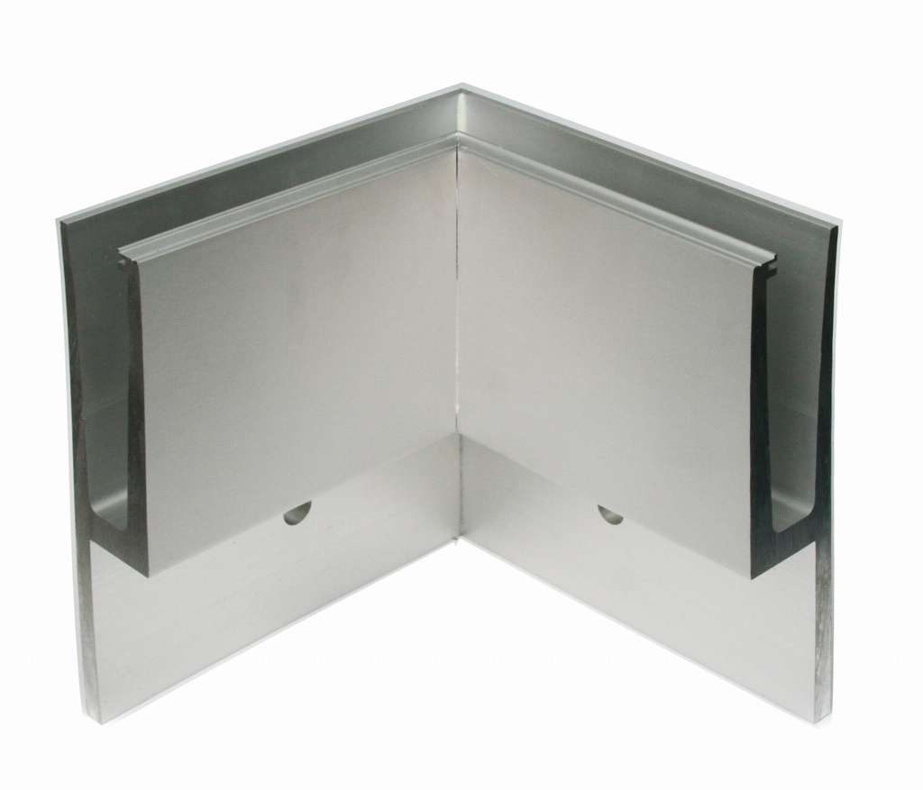 Corner profile, internal - 245x195mm, for t12 - 21,52mm glass, anodized