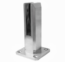 Glass holder h182 50x50mm, for t12 - 17,52mm glass, AISI 304 Satin