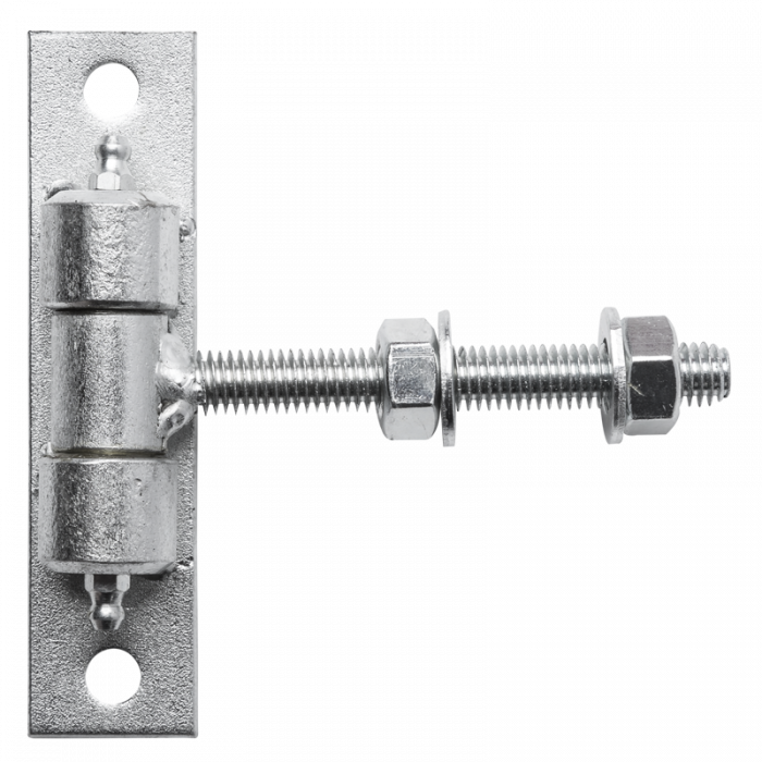 Regulējamā eņģe M12, d26mm ar plāksni 130x30mm 