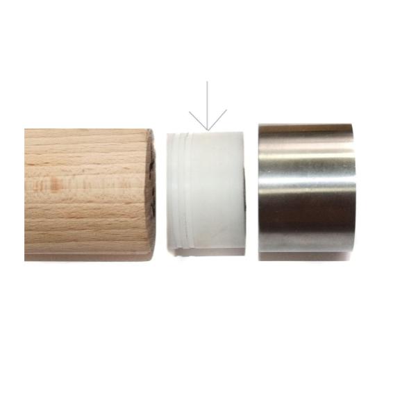 Adapter for wood railing D38mm, Mounting hole - 6mm