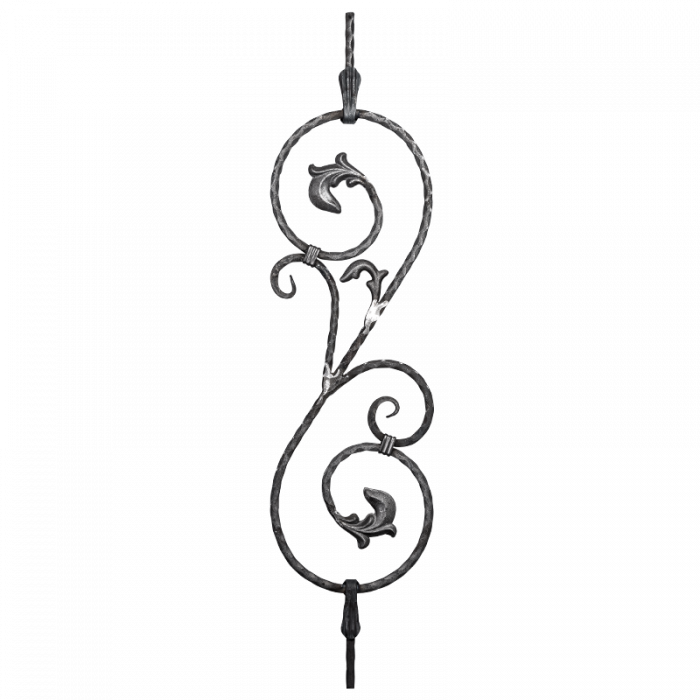 Кованая балясина 12x12 mm H950 x L240 mm