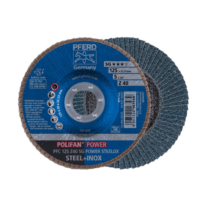 PFERD Flap Disc 125x22mm P40 ( inox & steel )