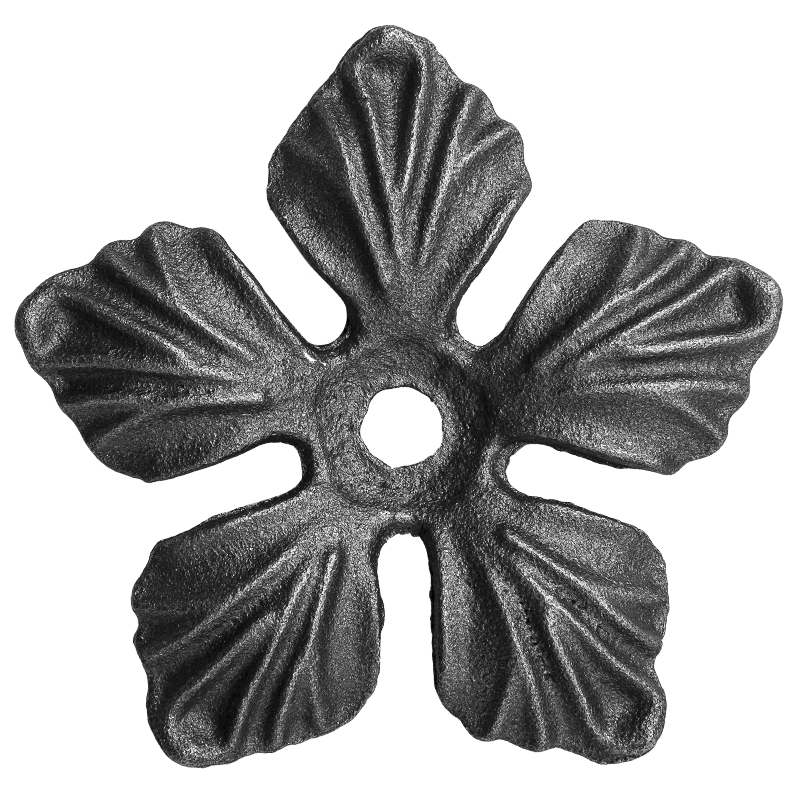 Forged decorative steel - flower D90 x 3 mm hole 8 mm