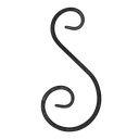 S decorativo elemento 12x6 mm H195 x L90 mm