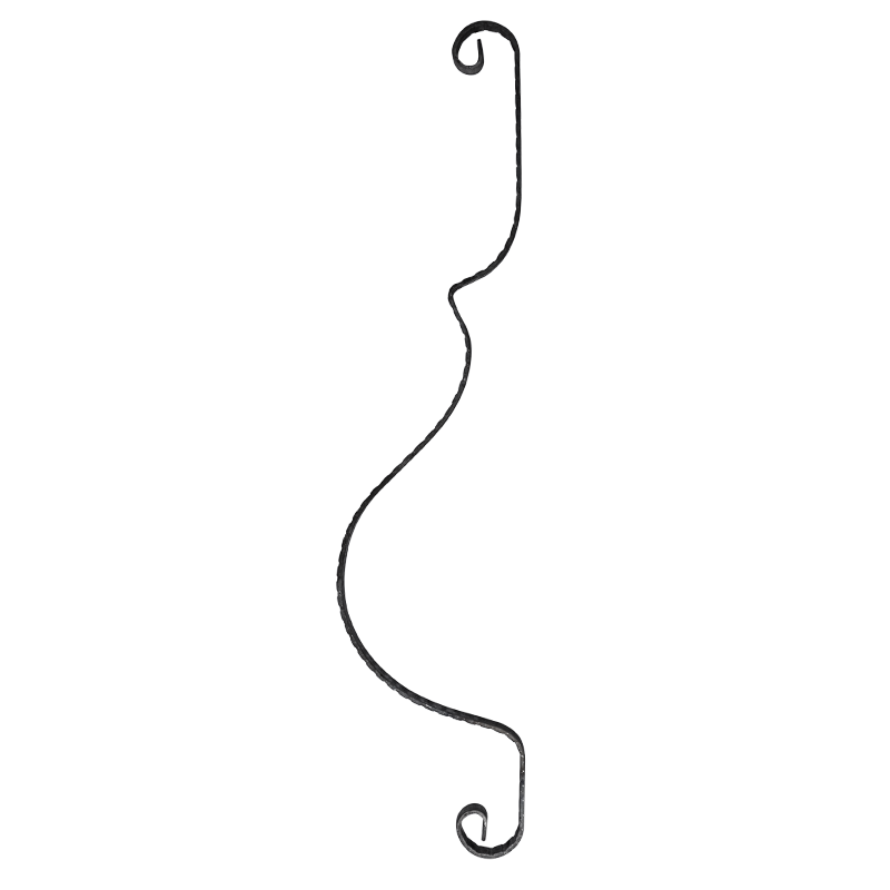 Балясина кованая изогнутая 30x5 mm H800 x L170 mm