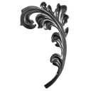 [K51.125] Dekoratīvā lapiņa ( kreisā ) H230 mm x L135 mm x 2 mm