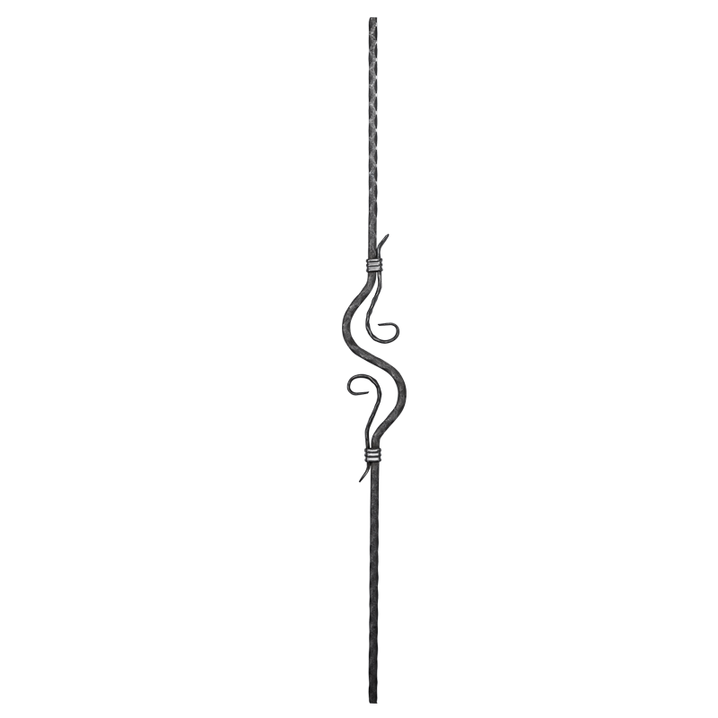 Кованая балясина 12x12/12x6 mm H950 x L95 mm