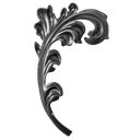 [K51.126] Dekoratīvā lapiņa ( labā ) H230 mm x L135 mm x 2 mm