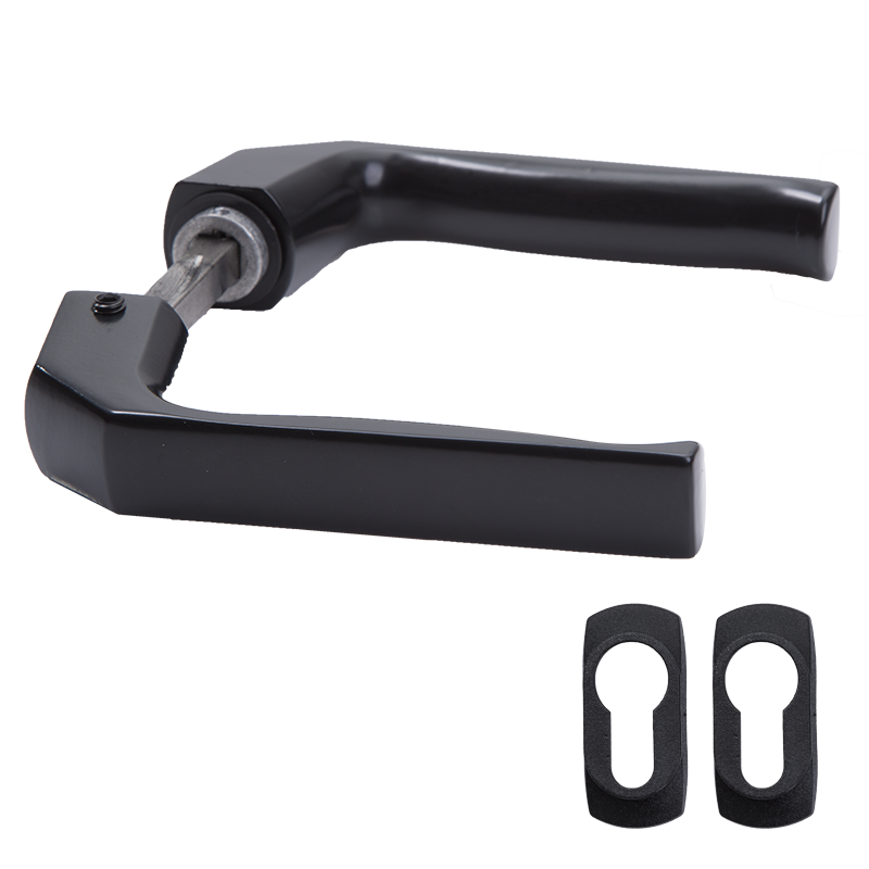 Door handle 120x80mm, black