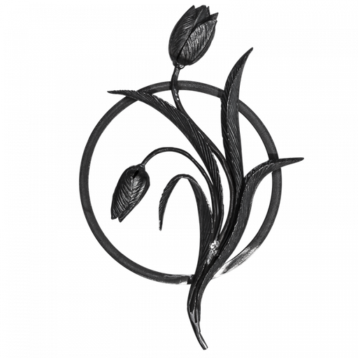 [K13.249] Forged rosette 12x12 mm H430 x L250 mm