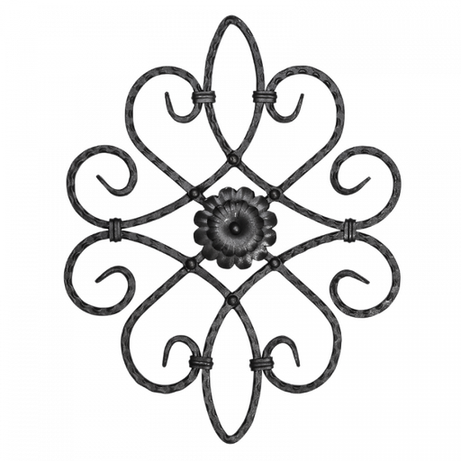 [K13.018.02] Forged rosette 10x10 mm H530 x L420 mm