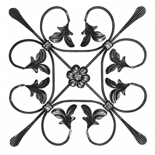 [K13.009] Forged rosette  12x6 mm H485 x L485 mm D355 mm