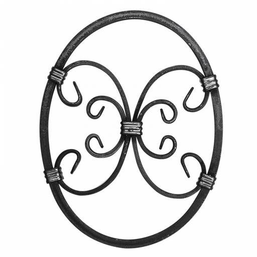 [K13.006.01] Forged steel rosette 12x12/12x6 mm H320 x L250 mm
