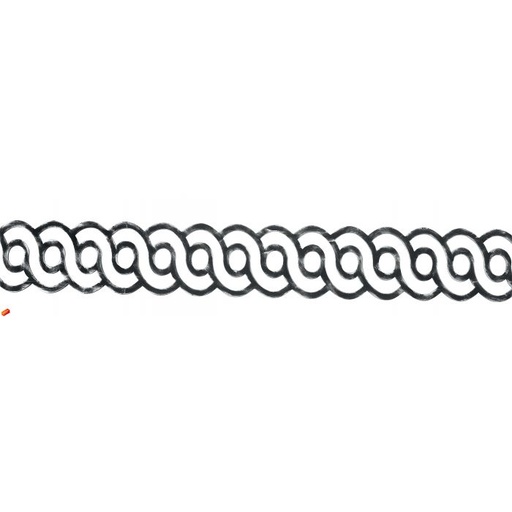 [K13.096] Forged steel rosette 4 mm H90 x L1195 mm