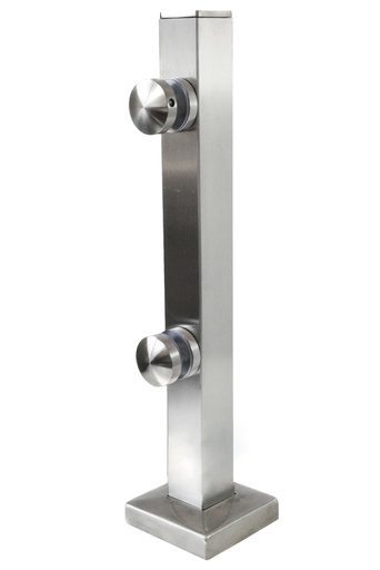 [i04.4058.4ES] Stikla turētājs H405mm, 40x40mm, stiklam t8-17,52mm, AISI 304, Satin