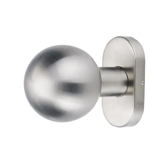 [63.418] Round handle - with oval label, stainless steel