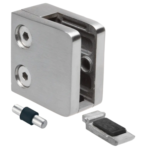 [i01.45K2.4XS.D] Glass clamp 45x45x26 mm, AISI 304 (Satin)