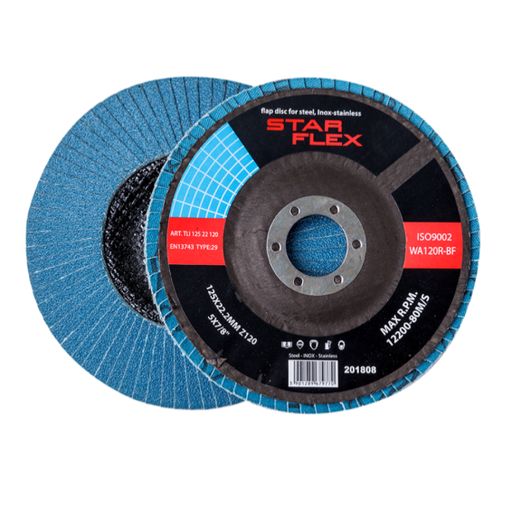 [TLI12522120] Flap Disc 125x22mm P120, steel & inox