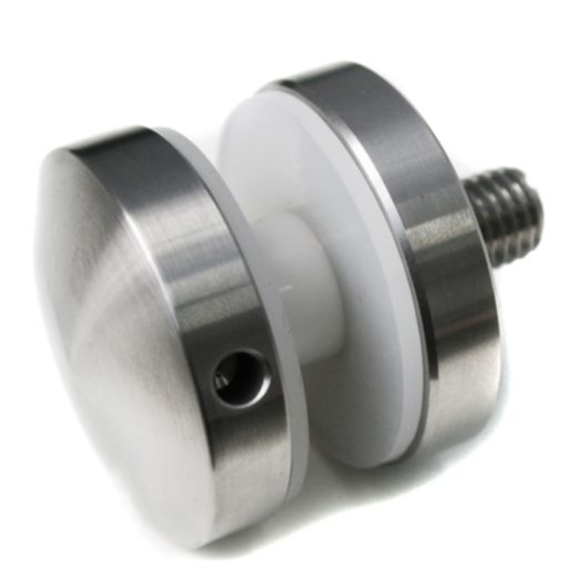 [i01.4008M.4XS] Point glass holder d40mm, M10, threaded spacer, AISI304 satin (8-17.52mm)