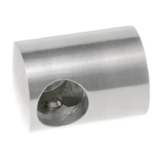 [i02.0312.4XS] Crossbar holder closed, d12mm (right side), for flat surface AISI304 satin