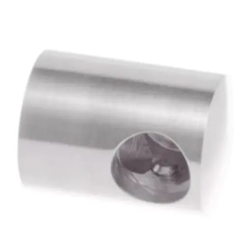 [i02.0212.4XS] Crossbar holder closed, d12mm (left side), for flat surface AISI304 satin