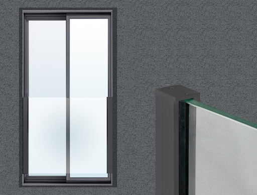[i.1100.AL.RAL7016] Aluminium profiles for french balconies with glass, with mounting to the window frame (painted RAL7016)
