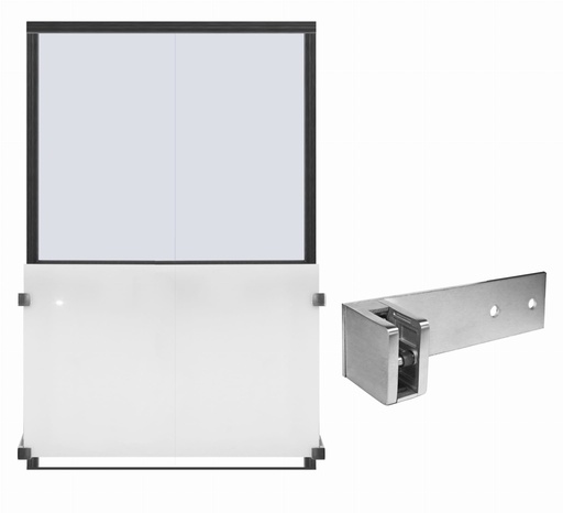 [i01.45K2.175.4XSFB] Glass mount for french balconies, AISI304, for 6-10.76mm glass