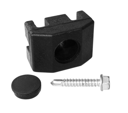 [BSTP.CFPP409005/S] Stiprinājums paneļa žogiem, poliamīda, RAL9005, ar skrūvi
