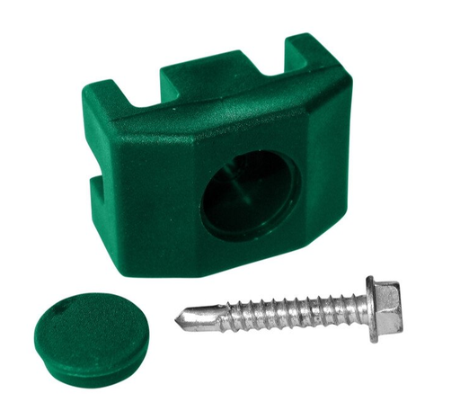 [BSTP.CFPP406005/S] Stiprinājums paneļa žogiem, poliamīda, RAL6005, ar skrūvi