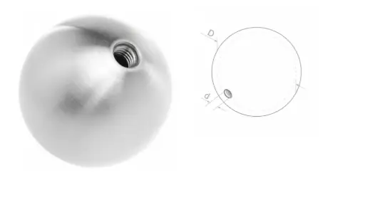[i12.08M1.4US] End ball D80 M10 AISI 304, Satin 