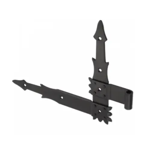 [61.323] Angled hinge black D9 x H220 x L295 x 2.8 mm (Right)