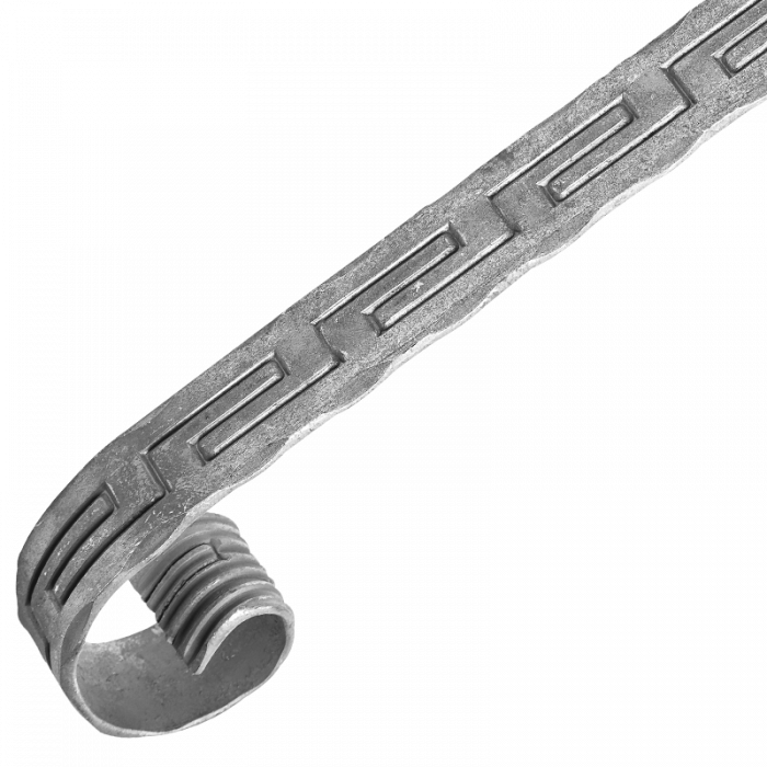 [K30.111.01] Forged steel handrail ending 40x5 mm L350 x H100 mm