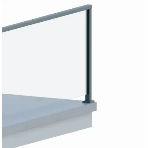 [A31.SLOT.L10] Aluminium post 55x50cm, left (RAW)