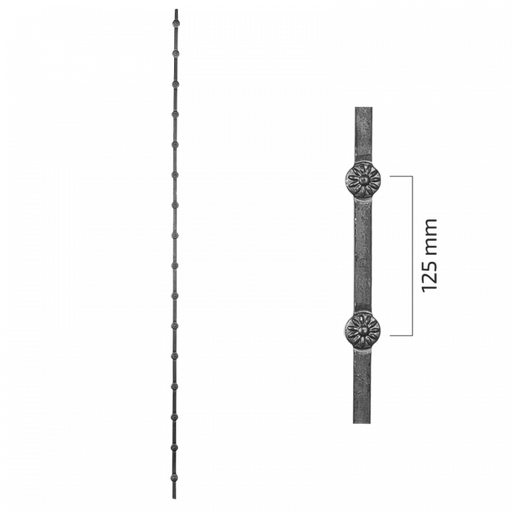 [K33.100] Кованая балясина 14x14 mm L2000 mm