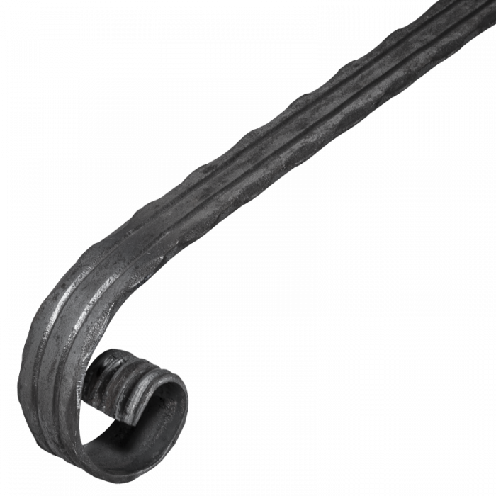 [K30.113.01] Forged steel handrail end 40x5 mm H100 x L350 mm