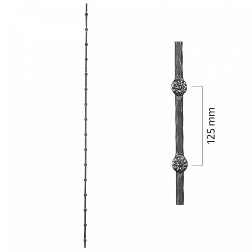 [K33.099] Taisnais statnis 12x12 mm L2000 mm