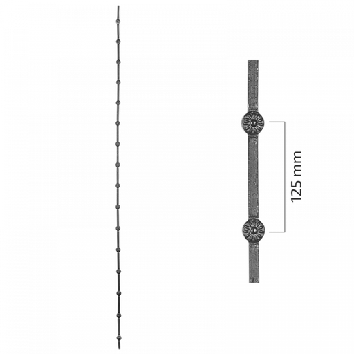 [K33.098] Кованая балясина12x12 mm L2000 mm