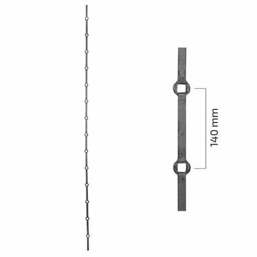 [K33.001] Кованая балясина 14x14 mm L2000 mm