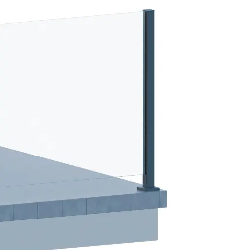 [A31.SLOT.L12] Aluminium post 55x50cm with cap, left (RAW) 
