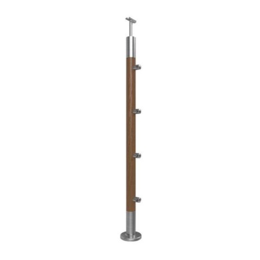 Wood Railing Post Ø42mm, H970mm ( dark tone ), Ash