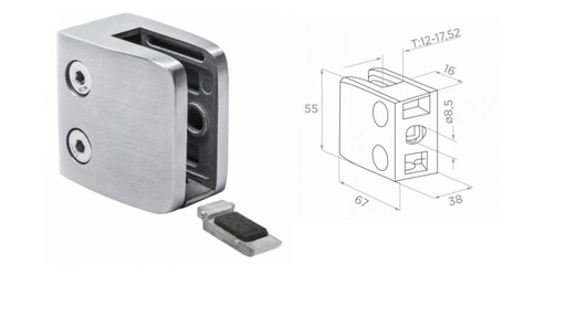 [i01.55K3.4XS] Стеклодержатель 65x55x37mm AISI 304 шлифованный