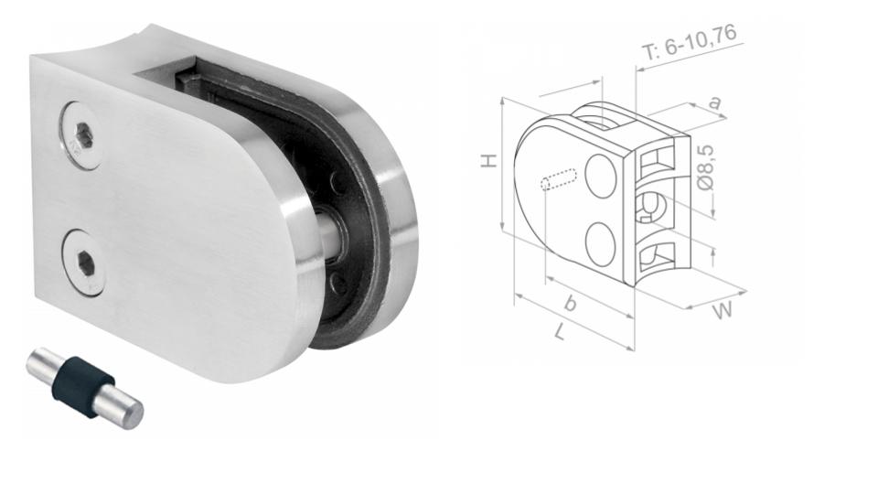 Glass clamp 42,4 b38 L50 H40 W26 a16 