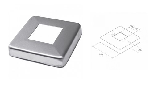 [i23.09E1.4ES] Маскировочный элемент 40x40mm, d90x90mm AISI304 шлифованный