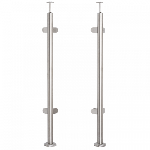 [i31.1897.4BS] INOX Stikla Margu statnis, stūra, ar 4 stikla turētājiem,  D42,4 H1060 AISI 304