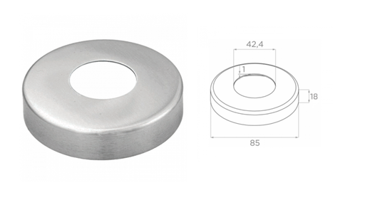[i23.0850.4BS] Embellecedor 42,4 D85 H15 t1 AISI 304