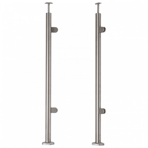 [i31.1893.4BS] INOX Stikla Margu statnis. labajā pusē 2 stikla turētāji, D42,4 H1060 AISI 304